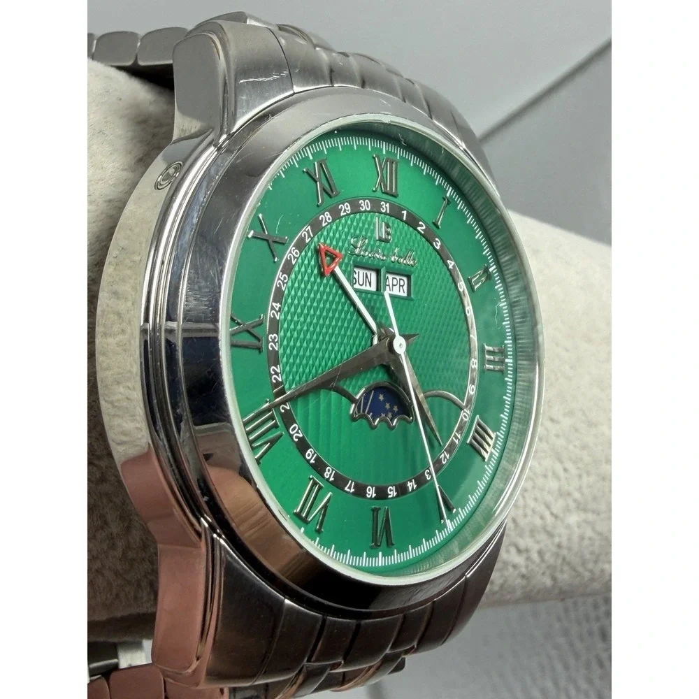 Louis Bolle Moon Phase E457M-2887S Automatic‎ Mens Working Watch 44MM 6.75